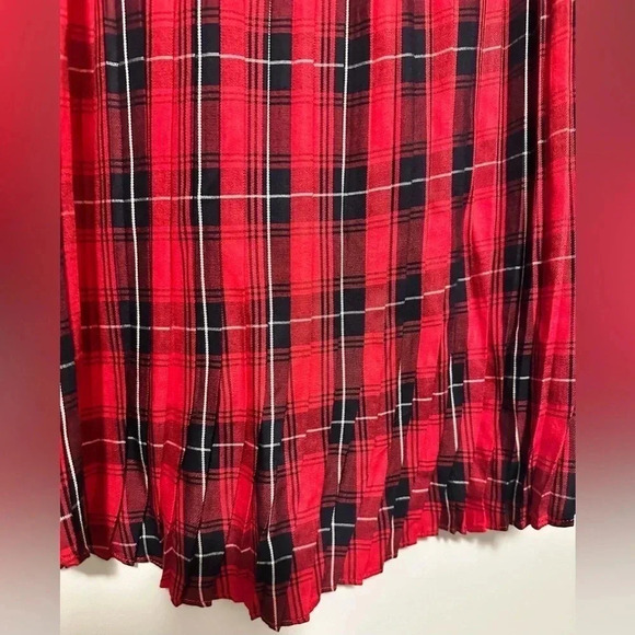 NWT Beachlunchlounge red black plaid oversized button up size XL - Picture 4 of 7